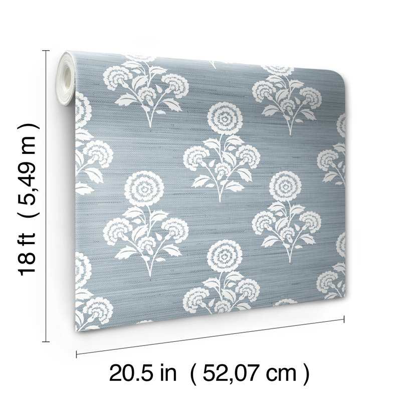 Rouleau de fleurs pelez et collez, Bleu minéral