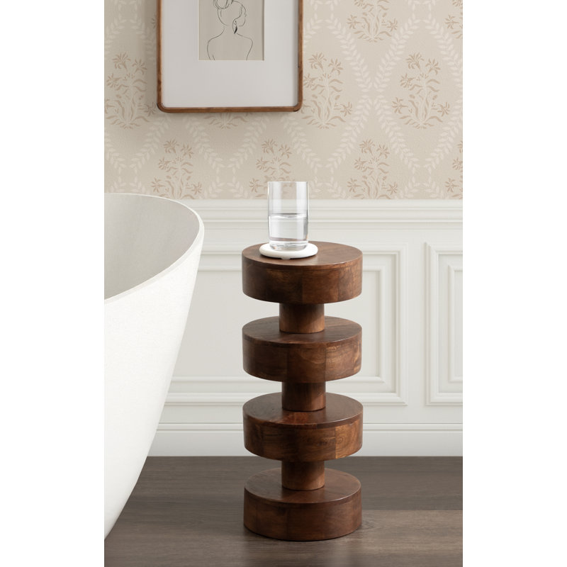 Table ronde en bois de manguier Omar, Noyer
