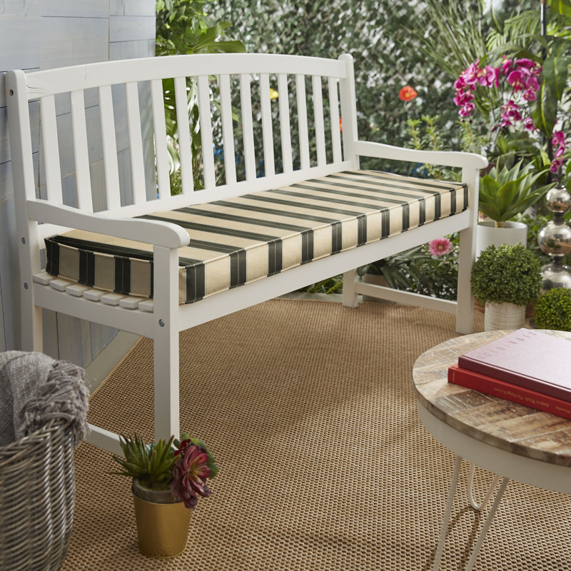 Osprey Outdoor Sunbrella Bench Cushion, 48" W x 19" D, Tuxedo