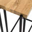 Small Oak Wood Side Table With Design, Solid Top Soap Finish, Black Metal Frame, Ideal For Snacks, Drinks And Makeshift Workspace, 16.88 In Depth, Width, 23.57 Height, 10.92 Lb Weight Handy Clever