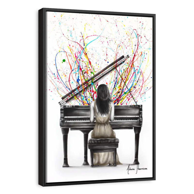 Grand Piano Solo, Floating Frame Black, 27" X 40"