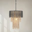 Lustre en bois perlé à 3 niveaux Ombre