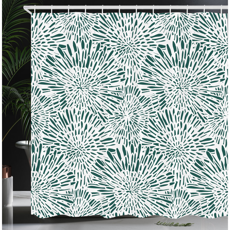 Ensemble de rideau de douche + crochets, Vert forêt, H 70 po x l 69 po