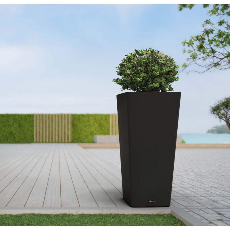 Tall 28" Square Planter Box with Plant Shelf Insert, 2