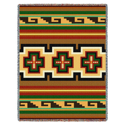 Pure Country Weavers Hayat Blanket - Southwest Native American Inspired - Gift Tapestry Throw Woven from Cotton - Made in The USA (72x54)