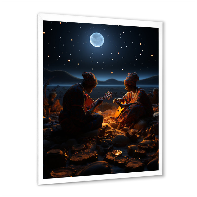 Iskren africain Serenading The III, H 44 po x l 34 po x P 1,5 po, Cadre photo blanc