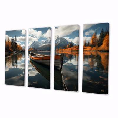 Canada Mountain Lake Reflections I sur toile, reproduction de 4 pièces