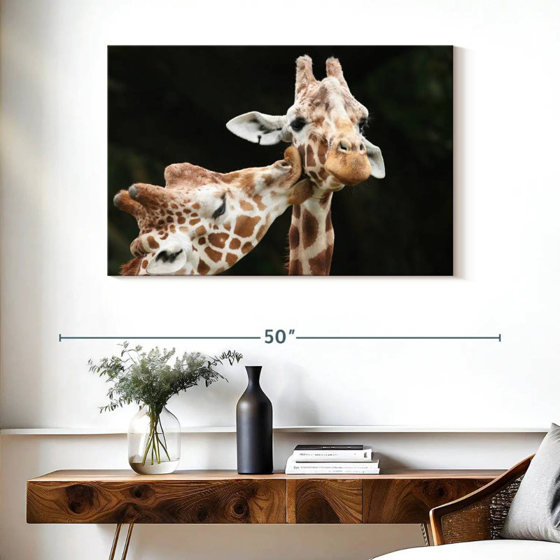 Kissing Giraffes, H 26 po x l 39 po