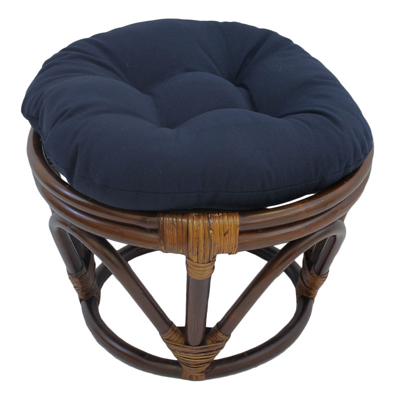 Coussin rond pour repose-pieds d'intérieur, Bleu marine