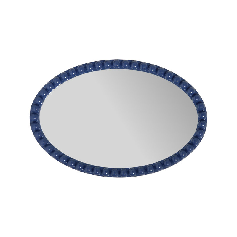 Varsha Oval Glossy Navy Mirror, Navy