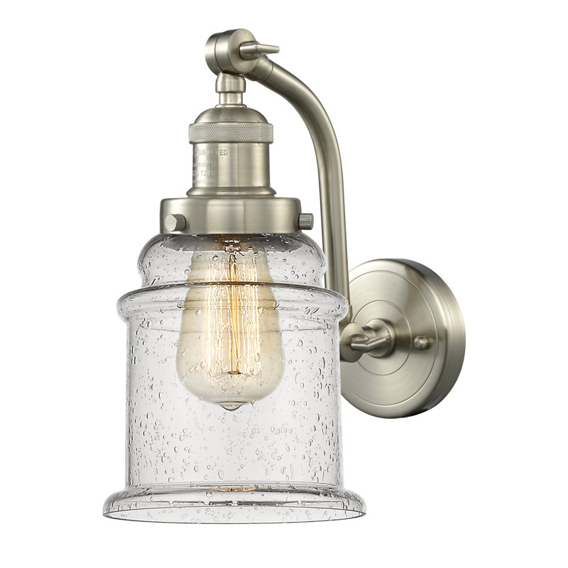 Alexandira Armed Sconce, LED, Seedy, Brushed Satin Nickel