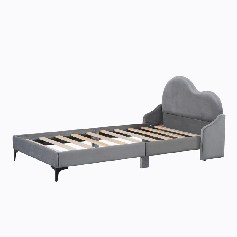 Lit plateforme tapissier Barnham, Gris