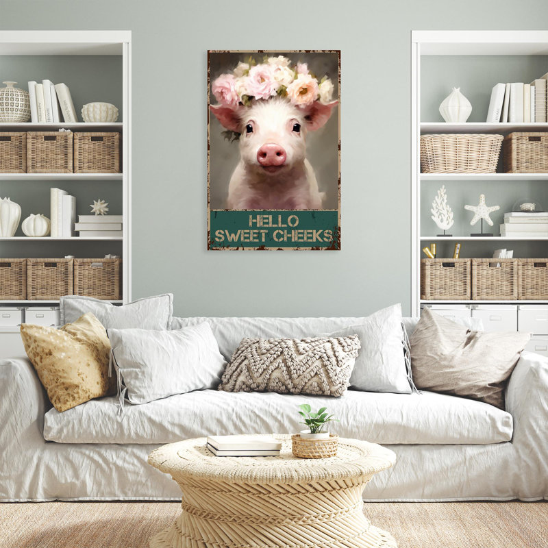 «Iriana Pig Hello Sweet Cheekes», impression sur toile, H 20 po x l 16 po x P 1,25 po