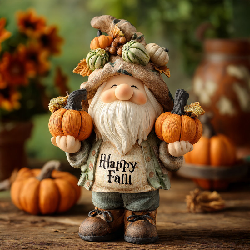 Pumpkin Patch Gnome Wrapped Canvas Wall Art