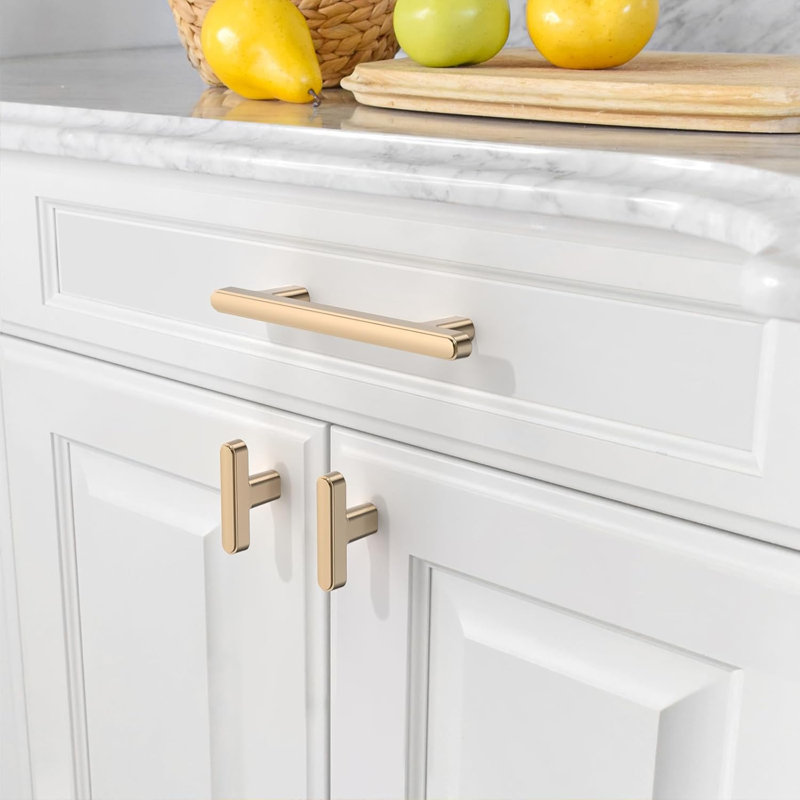 Paquet de 10 poignées d'armoire, poignée moderne en alliage de zinc pour la cuisine et la salle de bain, trou central de 3,75 po, poignées de tiroir ambidextre durables