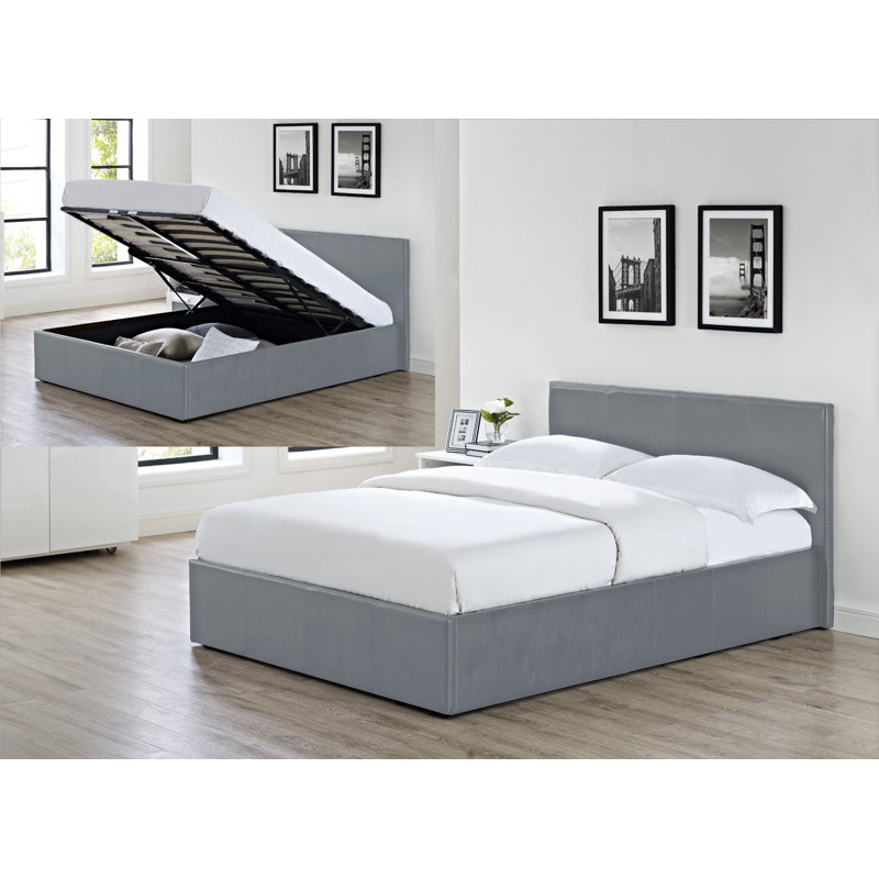 Lolita Upholstered Ottoman Bed, Double (4'6), Grey