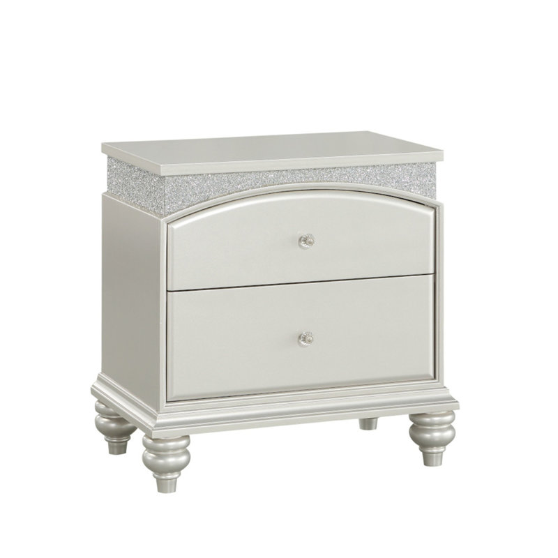 Table de chevet Maverick, Argent argent
