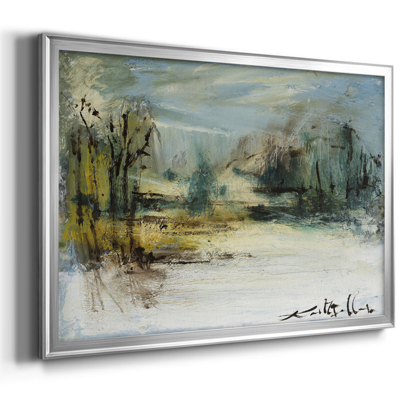 Wintery Horizon II-Framed Gallery Wrapped Canvas, 14" H x 20" W x 1.5" D, Silver