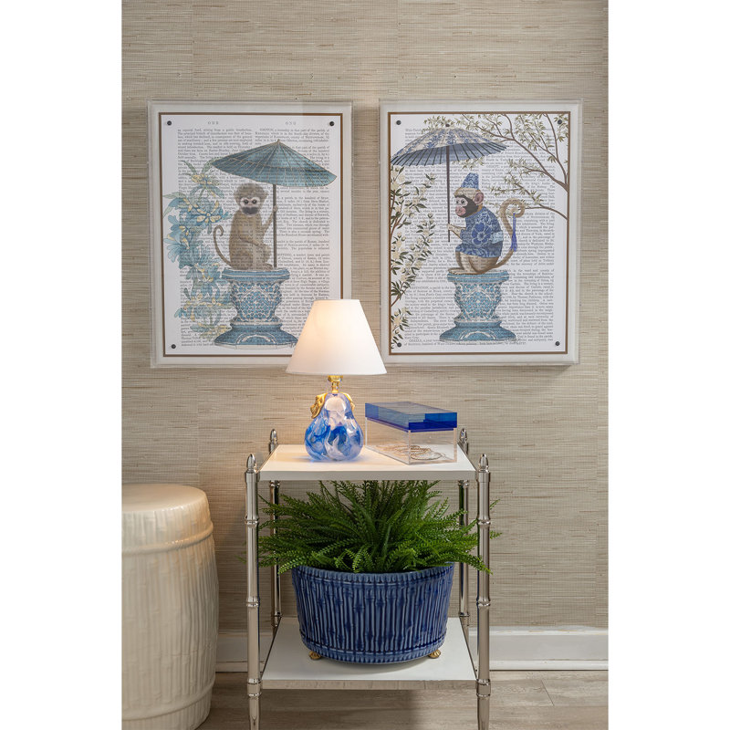 Bamboo Garden Center Basin, Blue