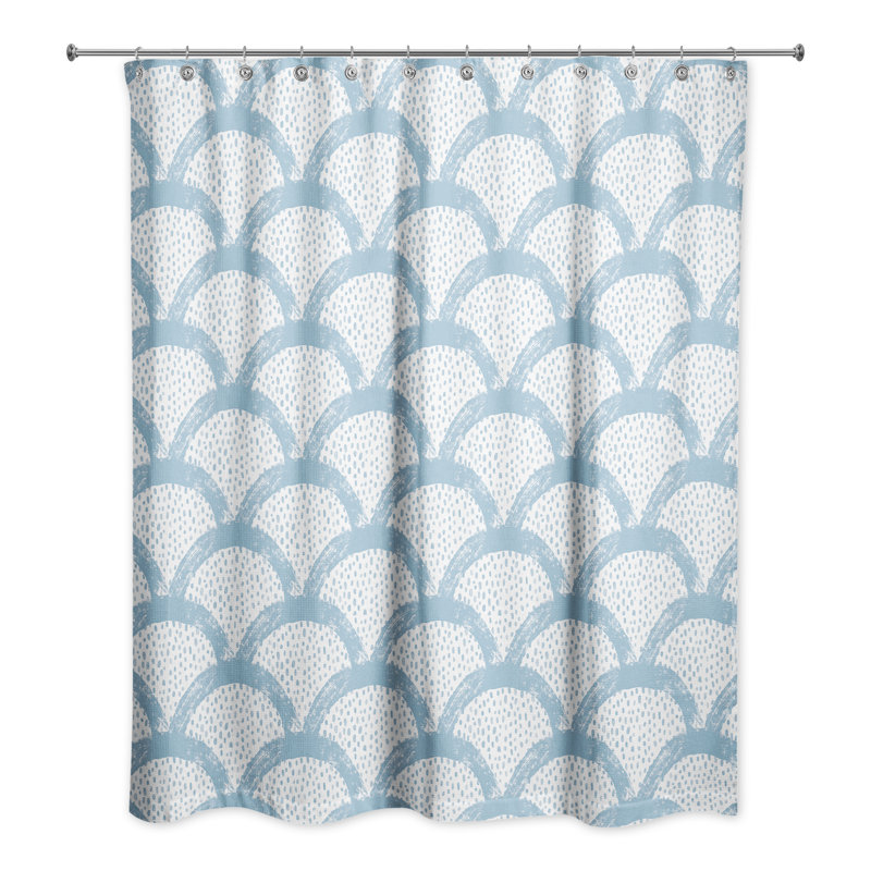 Rideau de douche simple géométrique Federick, Bleu