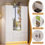  Armoire penderie 4 portes avec éclairage à DEL et miroir, armoire de chambre à coucher grande capacité avec armoire et tiroirs
