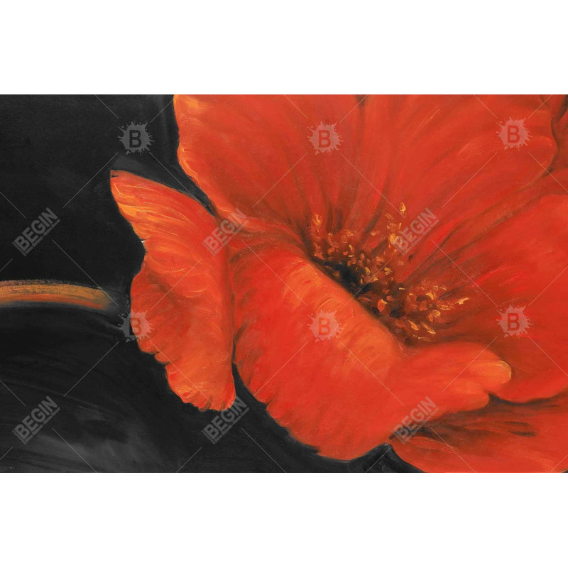 Red flower Bath Mat with Non-Slip Backing - Quick Dry Memory Foam Bathroom Rug - Absorbent - Modern Plush Spa-Style - Machine Washable