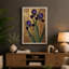 Irises Against Damask Botanical - Wrapped Canvas-1396119208-1396119211