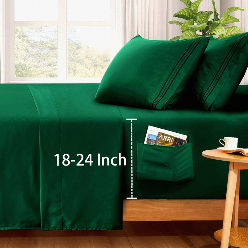 Bliss Viscose Sheets Set - 400 Thread Count Twin Bed Sheets with 16-inch-deep Pockets, Soft & Moisture Wicking, Includes Fitted Sheet, Flat Sheet, and 2 Pillowcases