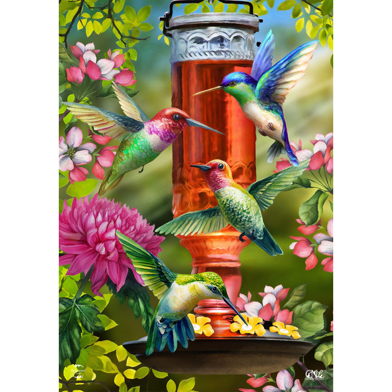 Hummingbird Feeder Garden Flag