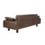 Canapé à accoudoirs carrés en cuir véritable 86,6 po