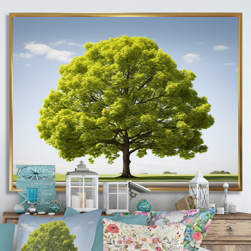 American Basswood Elegance sur impression sur toile, Cadre flottant doré, H 34 po x l 44 po x P 1,5 po