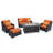 Fionnula 5 Piece Rattan Sofa Seating Group Set With Sunbrella Cushion Covers-19504921