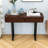 Minimalist Wooden Fluted Design Console Table with Two-Drawer, Metal Legs and Adjustable Feet-1221946323
