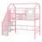 Metal Twin Size Loft Bed Frame With A Storage Box And Stairs-181322828