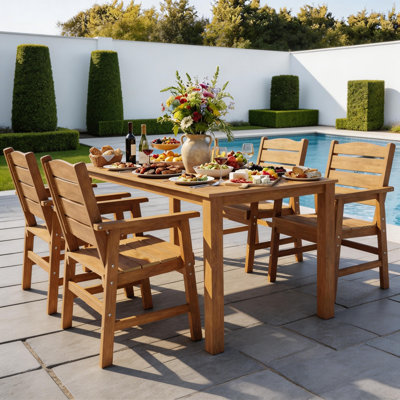 All Weather Outdoor 5 Pieces Patio Dining Sets With Umbrella Hole& Aluminum Frame For Outside Backyard/Porch/Deck, 1-Tables 4-Chairs
