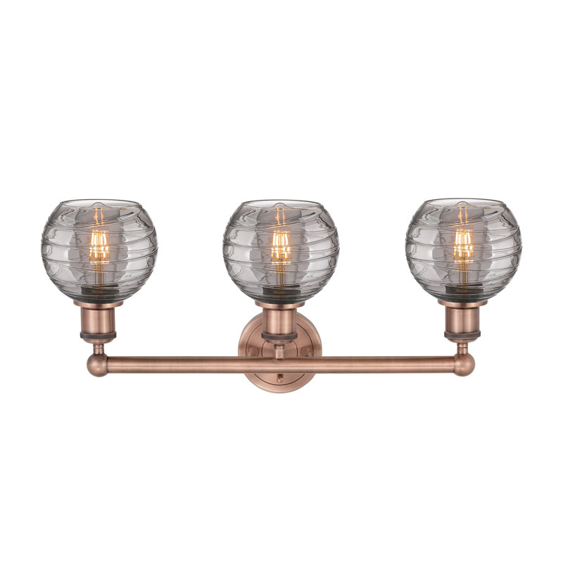 Cambria 3 - Light Dimmable Vanity Light, Antique Copper, Clear