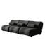 Chenille noire confortable - avec coussins pour le salon et 3 modulaires élégants