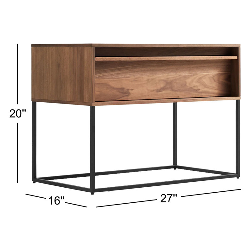 Rule 1 - Drawer Nightstand, Black/Walnut