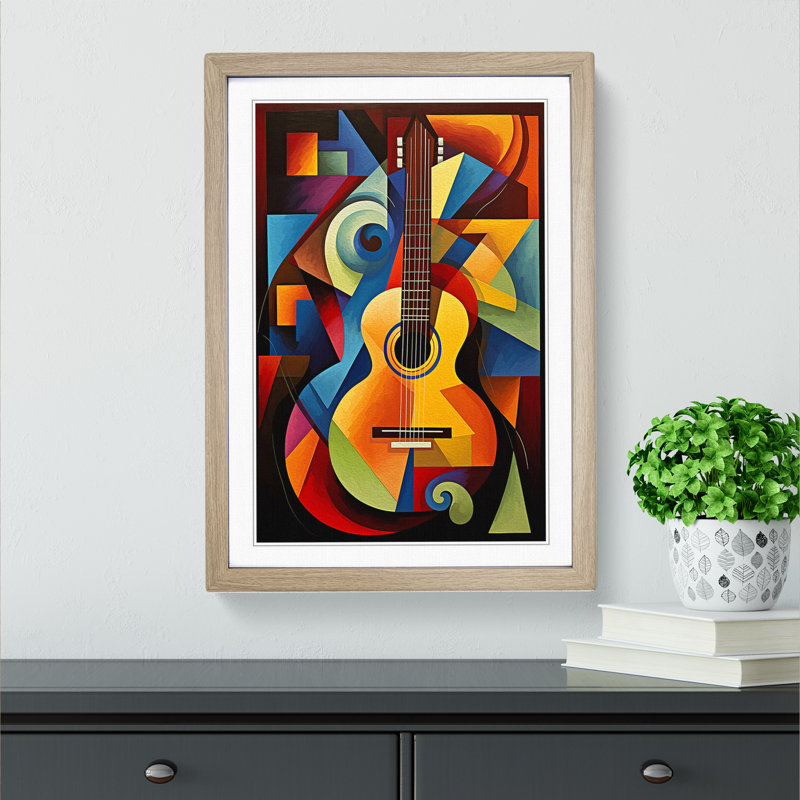 Guitar Cubism No.3 - Framed Print