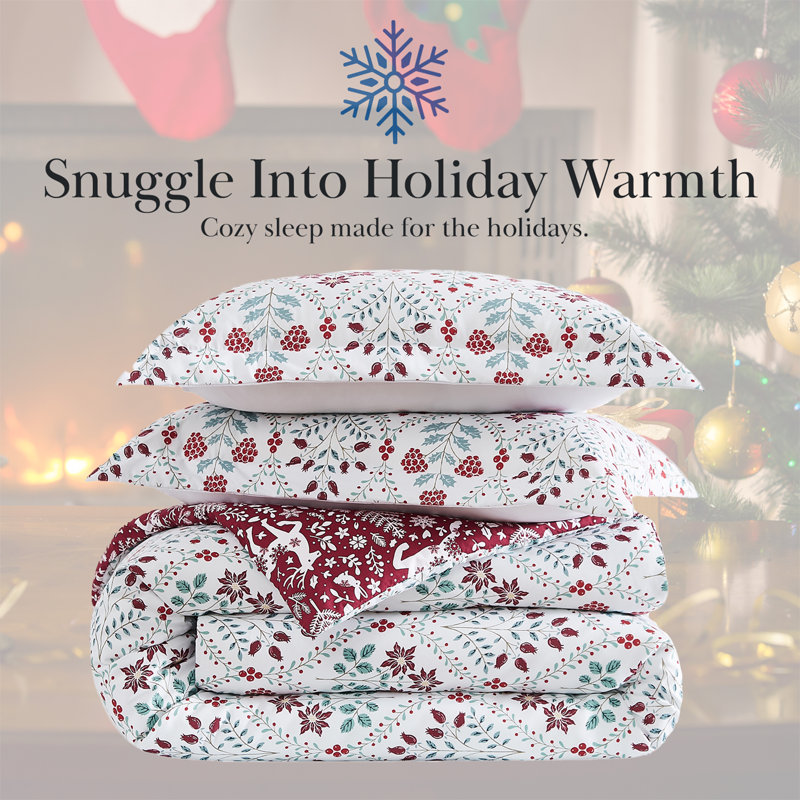 Ensemble d'édredon en duvet synthétique Holiday, Édredon pour très grand lit + 2 taies décorativ
