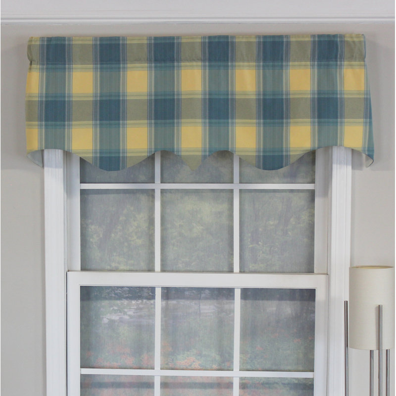 Cotton Blend Plaid Pointed Window Valance