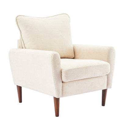 Chaise de salon, fauteuil avec coussins, pieds en bois massif, sièges confortables, facile à assembler, convient au salon et à la chambre à coucher.