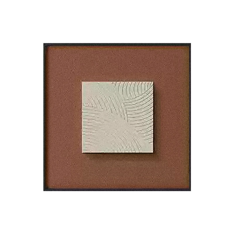 Décoration murale de style français en grès rétro de style français, H 23,62 po x l 23,62 po x P 2,76 po, Blanc