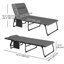 Ensemble de 2 chaises longues pliantes et inclinables gris clair