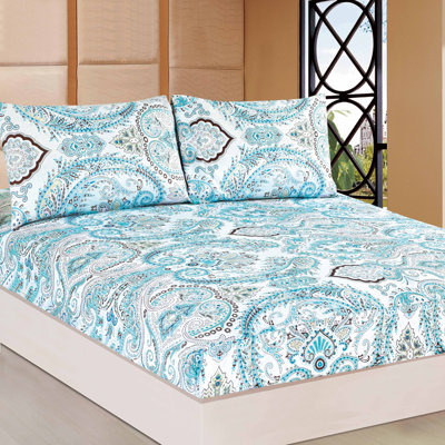 Frozen Forest Microfiber Jersey Knit Paisley Fitted Sheet