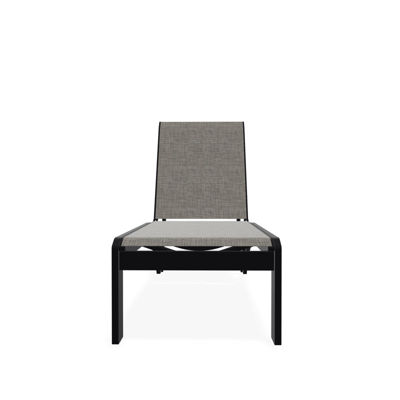 Chaise longue sans accoudoirs empilable en polymère Dune, Noir, Tempête