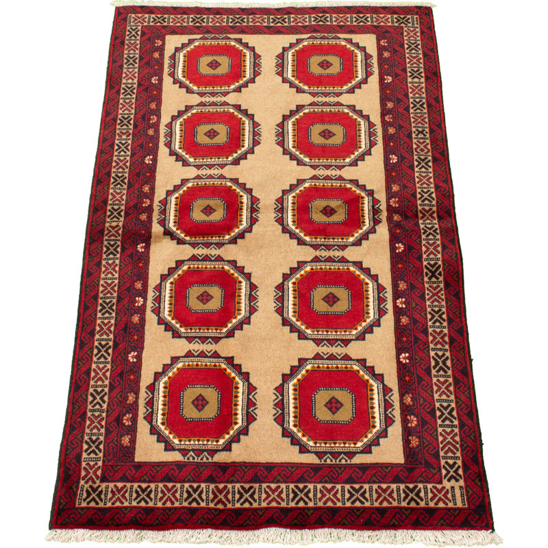One-of-a-Kind 3'7" x 6'6" 1980s Rectangle Wool Area Rug in Tan