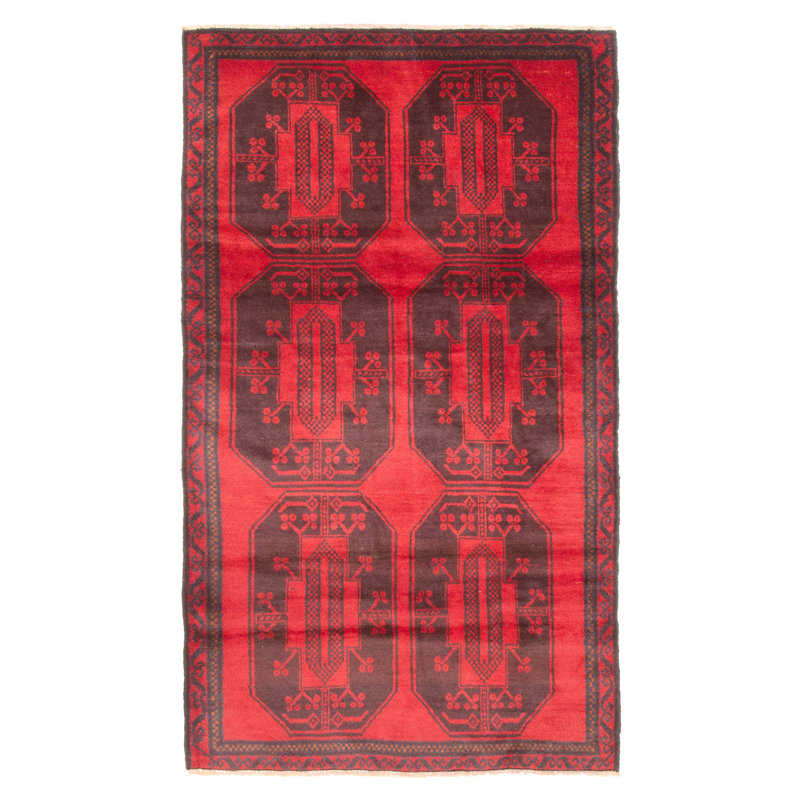 Tapis rouge Teimani 3 pi 8 po x 6 pi 7 po