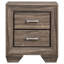 Table de chevet rectangulaire lavée à 2 tiroirs taupe