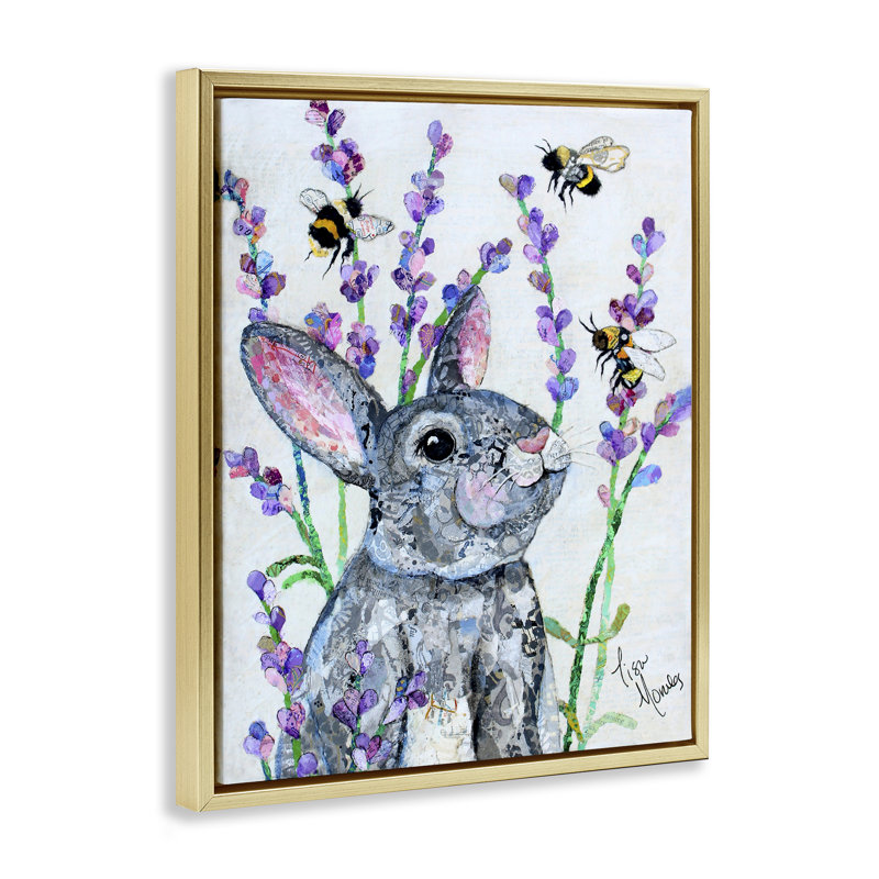 Conversations With Bees Floating Frame, design by Lisa Morales, 31" H x 25" W, Metallic Gold Floater Frame